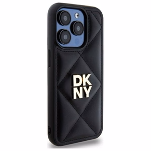 DKNY Quilted Stack Logo dėklas telefonui iPhone 15 Pro - juodas