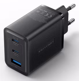 Vention 65W USB tinklo įkroviklis, 3 prievadai, juodas