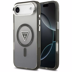 GUESS dėklas telefonui IPHONE 17 Air, suderinamas su MagSafe GUHMP17MHGTMLCGK (IML gradientas su trikampiu logotipu) juodas