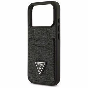 Guess 4G Nauble Card Triangle dėklas iPhone 17 Pro - juodas