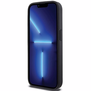 DKNY Odinis spausdintas rašto metalinis logotipas Magnetinis dėklas telefonui iPhone 15 Pro Max - juodas