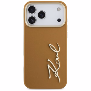 Karl Lagerfeld Karl Script Logo dėklas iPhone 17 Pro Max - rudas