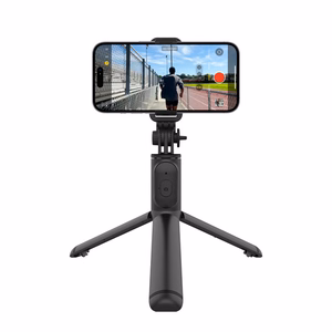 Crong SelfieGo Lite kompaktiška Bluetooth asmenukių lazda ir trikojis, juoda