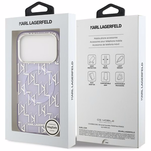 Karl Lagerfeld IML KL Monograma Magnetinis dėklas iPhone 17 Pro Max - violetinis