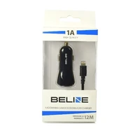 Beline automobilinis įkroviklis 1xUSB + lightning 1A iPhone 5/6/7/8/X juodas