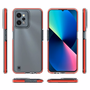 Spring Case dėklas Realme C31 silikoninis dangtelis su rėmeliu juodas