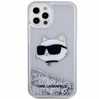 Karl Lagerfeld KLHCP12MLNHCCS iPhone 12/12 Pro 6.1" sidabrinis/sidabrinis kietas dėklas Blizgantis Choupette Galva