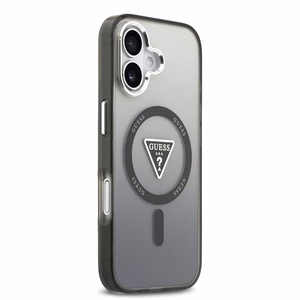 GUESS dėklas telefonui IPHONE 17, suderinamas su MagSafe GUHMP17SHGTMLCGK (IML gradientas su trikampiu logotipu) juodas