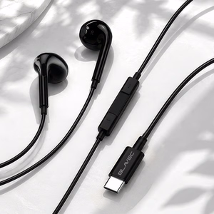Blavec BHS-02 USB-C ausinukai be silikoninių antgalių, su mikrofonu ir DAC (BHS02-B), juodi