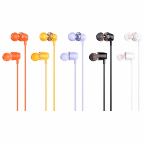 HOCO kabelinės ausinės Jack 3,5 mm su mikrofonu M107 juodos