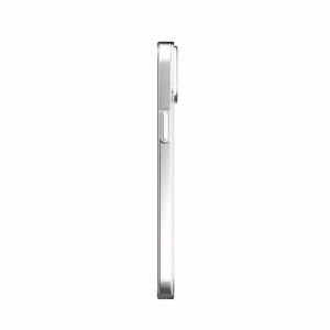 Moshi iGlaze dėklas, skirtas iPhone 14 Plus, suderinamas su MagSafe, skaidrus su „Luna Silver“ spalvos detalėmis