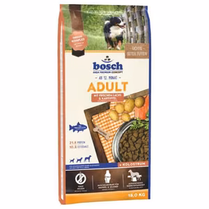 Bosch Adult Salmon & Potato 09030 – sausasis pašaras suaugusiems šunims su lašiša ir bulvėmis, 15 kg