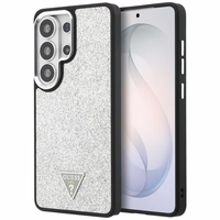 Guess dėklas Fixed Glitter Triangle MagSafe for Samsung Galaxy S26 Ultra sidabrinis