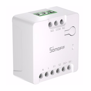 SONOFF MINI-D išmanusis WiFi Matter jungiklis (AC/DC 12-48V, sausas kontaktas)