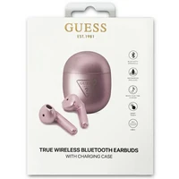 "Guess" GUTWST82TRU TWS "Bluetooth" ausinės + violetinė/ violetinė trikampio logotipo prijungimo stotelė