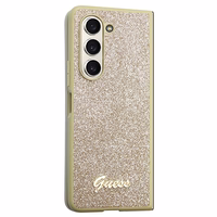 Guess Glitter Script dėklas telefonui Samsung Galaxy Z Fold 5 - auksinis