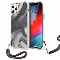 Guess GUHCP12LKSMAGR iPhone 12 Pro Max 6.7" pilkas/pilkas kietas dėklas Marble kolekcija