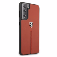 Dėklas telefonui Ferrari FEOSIHCS21MRE S21+ G996 raudonas/raudonas kietasis dėklas Off Track odinė nailoninė juostelė