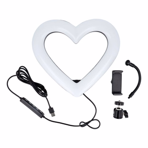 LED žiedinė Stream RGB lempa 10" su telefono laikikliu HEART + trikojis JM26-10 juoda