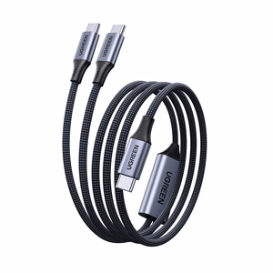 Ugreen 2in1 USB-C laidas - 2xUSB-C PD 140W 2m - juodas