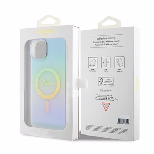 Guess GUHMP15MHITSQ iPhone 15 Plus 6.7" turkio/turkio kietas dėklas IML Iridescent MagSafe