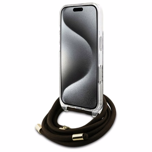 Guess Kryžminis Laidas 4G Spausdintas dėklas iPhone 16 Pro - rudas