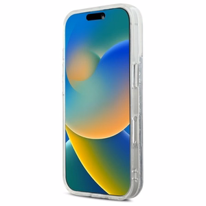 Karl Lagerfeld Liquid Glitter Karl & Choupette Head Magnetinis dėklas telefonui iPhone 16 Pro Max - skaidrus