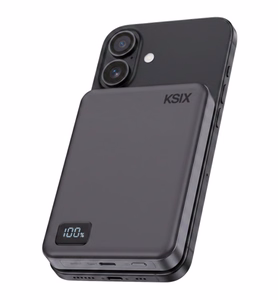 Ksix Powerbank Magslim 10000 mAh Magnetic 15W USB-C PD 20W Digital Display Black