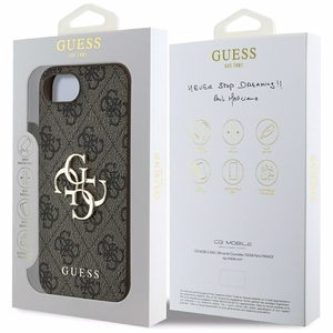 Guess 4G Big Logo dėklas iPhone 16e - Rudas