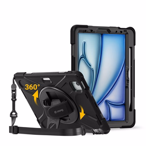 Sustiprintas dėklas Crong Defender Plus, skirtas iPad Air 11 col. (M2/M3/M4, 2024–2026), iPad Air 10,9 col. (4/5 kartos) ir iPad Pro 11 col. (2021/2022), juodas