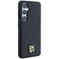DKNY odinis rašto su metaliniu logotipu magnetinis dėklas telefonui Samsung Galaxy S24+ – juodas