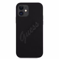 Guess GUHCP12SLSVSBK iPhone 12 mini 5.4" juodas/juodas kietas dėklas Script Vintage