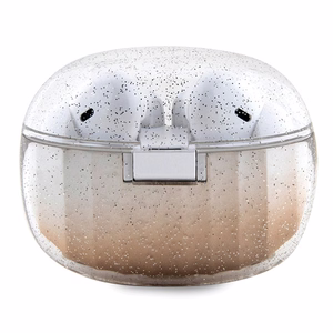 Guess Glitter Gradient TWS Bluetooth ausinės su ENC įkrovimo stotimi - auksinės
