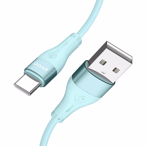 BWOO X280C Minimalist Silicone USB - USB-C laidas 1m 3A, žalias