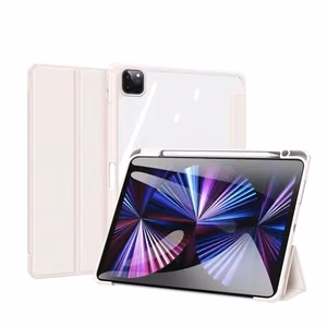 Dux Ducis Toby šarvuotas atverčiamas išmanusis dėklas iPad Air 2020/2022 su Apple Pencil laikikliu rožinis