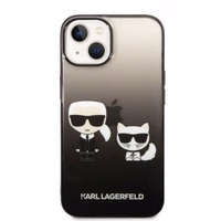 Karl Lagerfeld KLHCP14STGKCK iPhone 14 6,1 "kietas dėklas juodas / juodas Gradientinis Ikonik Karlas & Choupette