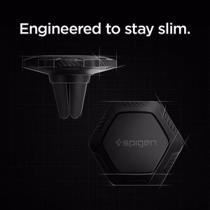 Spigen QS11 Magnetinis automobilio oro angos telefono laikiklis - juodas