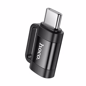 Adapteris Hoco (UA31E) iš USB-C į Lightning (OTG) juodas