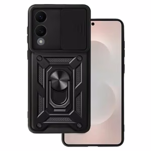 Dėklas telefonui Slide Camera Armor Samsung Galaxy S25 Edge Juodas