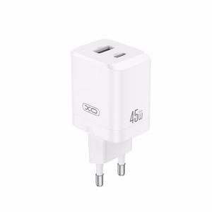 XO wall įkroviklis CE36 PD 45W 1x USB-C 1x USB baltas