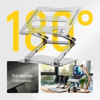 Wozinsky WRS-CPY75DSS aliuminis nešiojamojo kompiuterio ir planšetės stovas + nemokamas išmaniojo telefono stovas - sidabrinis