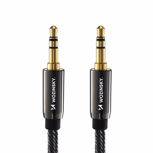 Wozinsky universalus mini jack kabelis 2x AUX kabelis 2m juodas