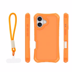 Safepop dėklas su dirželiu skirtas iPhone 16 6,1" oranžinis