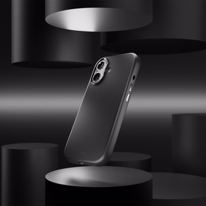 Pure Icon Magnetinis Pro skystas silikoninis dėklas iPhone 17, MagSafe suderinamas, su kameros apsauga ir aliuminio mygtukais - juodas