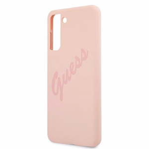 Dėklas telefonui Guess GUHCS21MLSVSPI S21+ G996 rožinis/rožinis kietasis dėklas Script Vintage