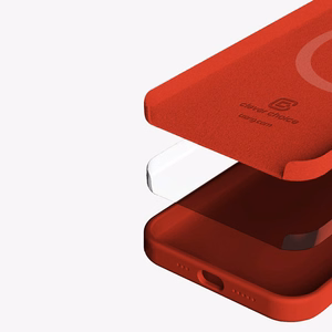 Crong Color Cover Magnetic dėklas, skirtas iPhone 13 Pro Max, suderinamas su MagSafe, raudonas