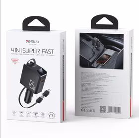 YESIDO CAR ĮKROVIKLIS Y71 125W FAST CHARGING 4in1 LED + C+iP LAIDAS 65W juodas