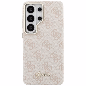 Dėklas Guess PU 4G Script Metal Logo Magnetic Samsung S948 S26 Ultra rožinis