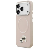 Karl Lagerfeld Karl & Choupette Pins MagSafe dėklas telefonui iPhone 17 Pro - rožinis