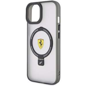 Ferrari žiedo stovo 2023 kolekcijos magnetinis dėklas telefonui iPhone 15 Plus / 14 Plus - permatomas